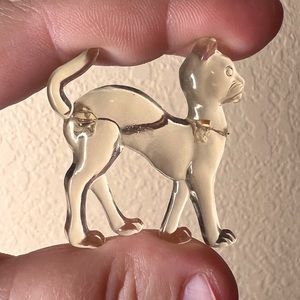 Vintage 1930’s Lucite Cat RARE Brooch, Early Plastics, Pin, Costume Jewelry